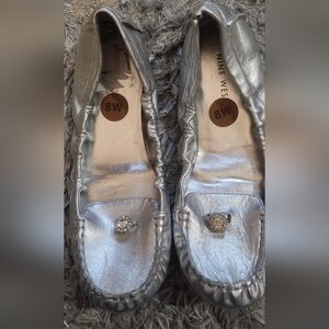 Nine West Silver Loafers